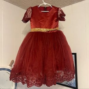 Itty Bitty Toes -  Julia Dress (Burgundy)